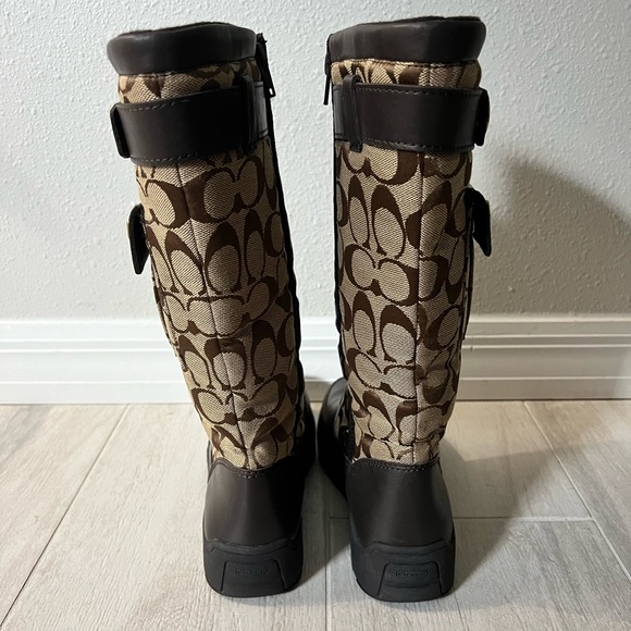 COACH Leather Signature C Kayla Snow Rain Boots 6M - Picture 5 of 7